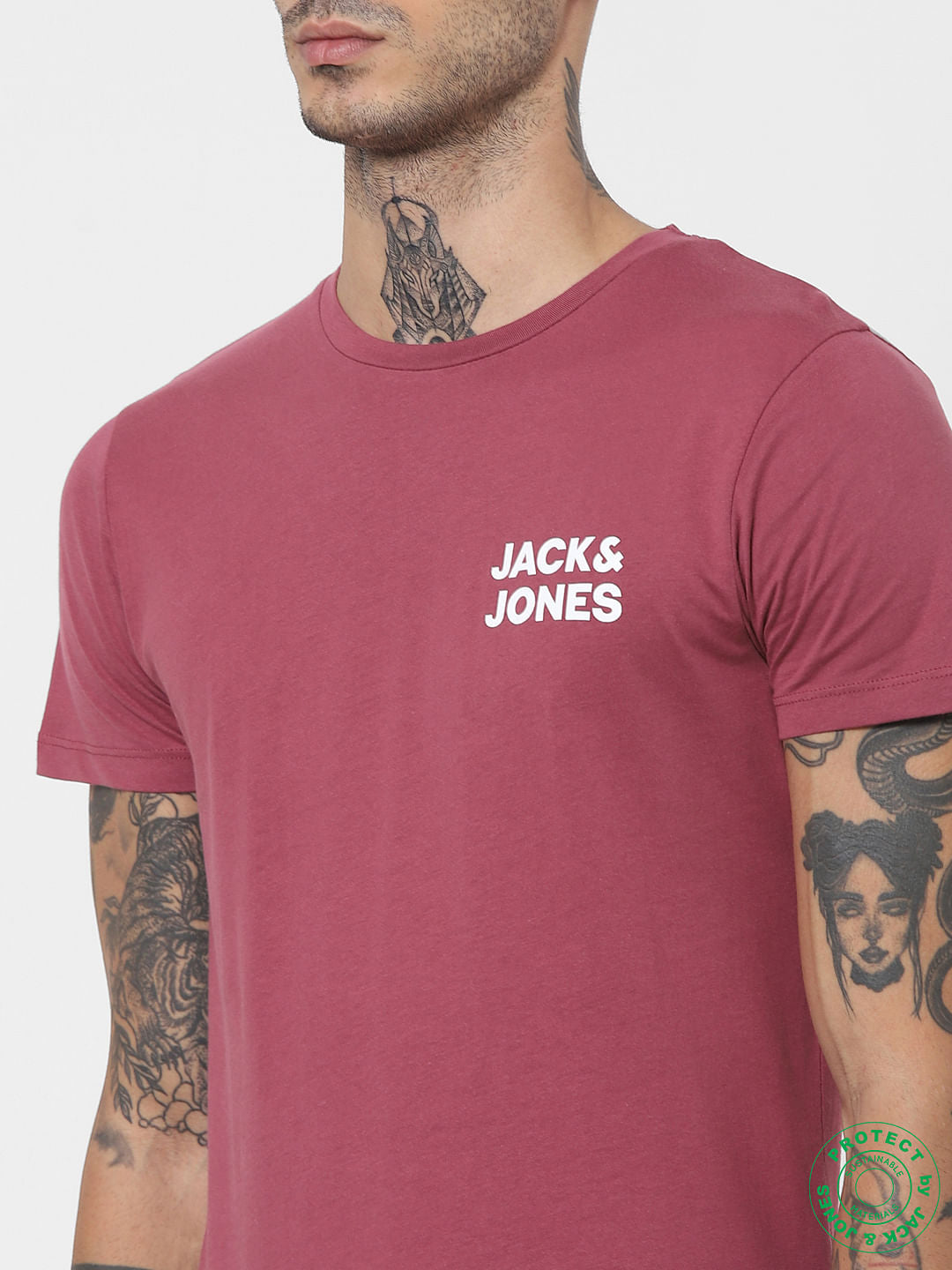 Red Logo Print Crew Neck T-shirt