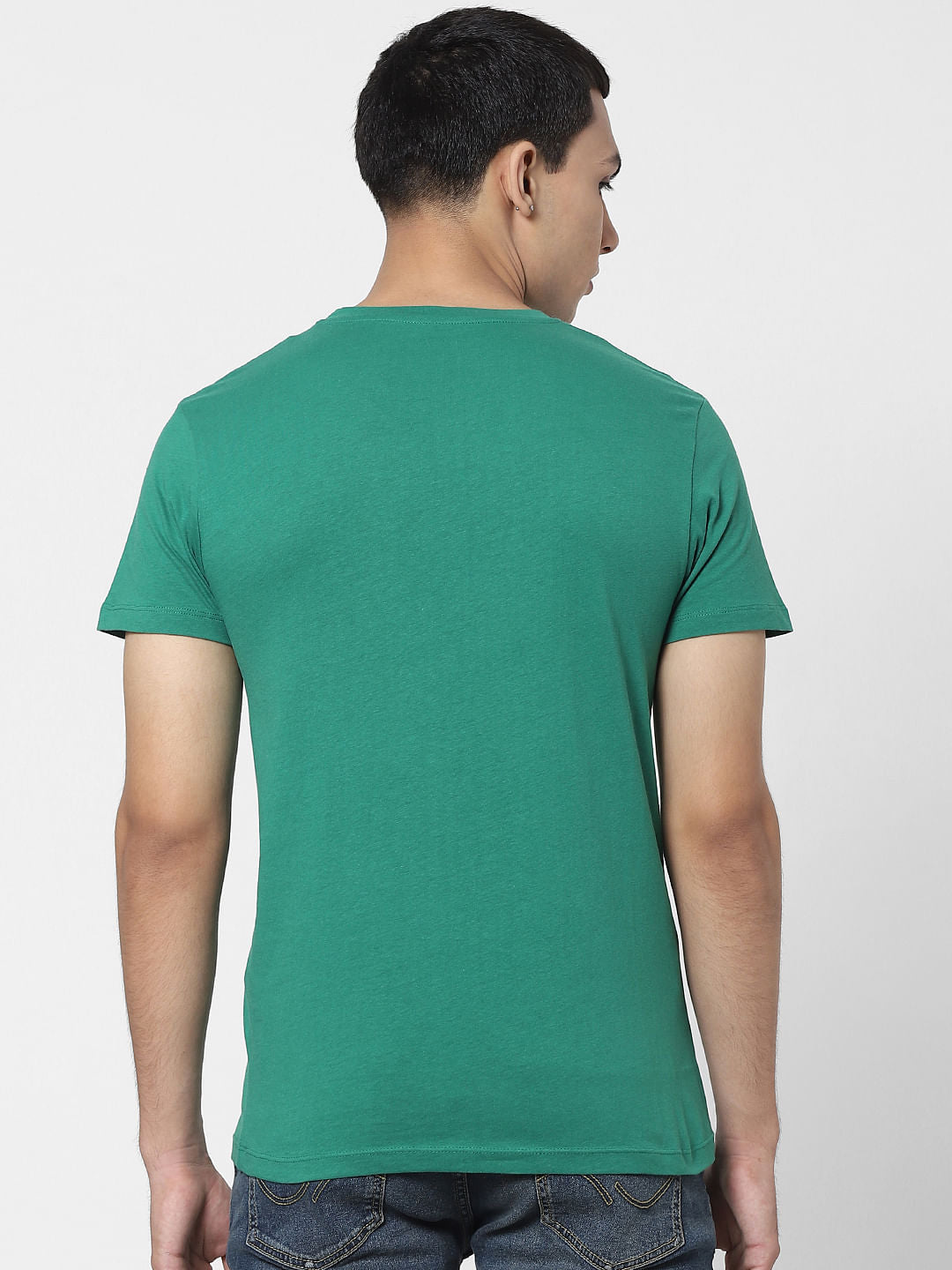 Green Logo Print Crew Neck T-shirt