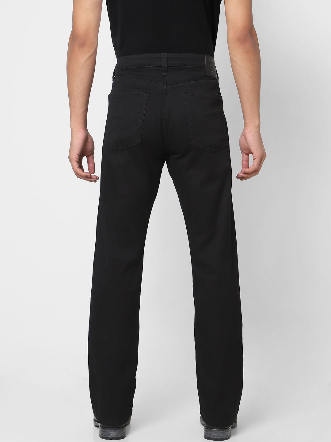 Black Mid Rise Clark Regular Fit Jeans