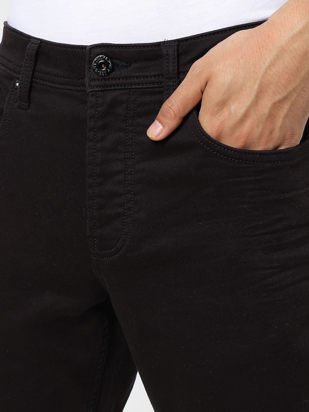 Black Low Rise Glenn Slim Jeans