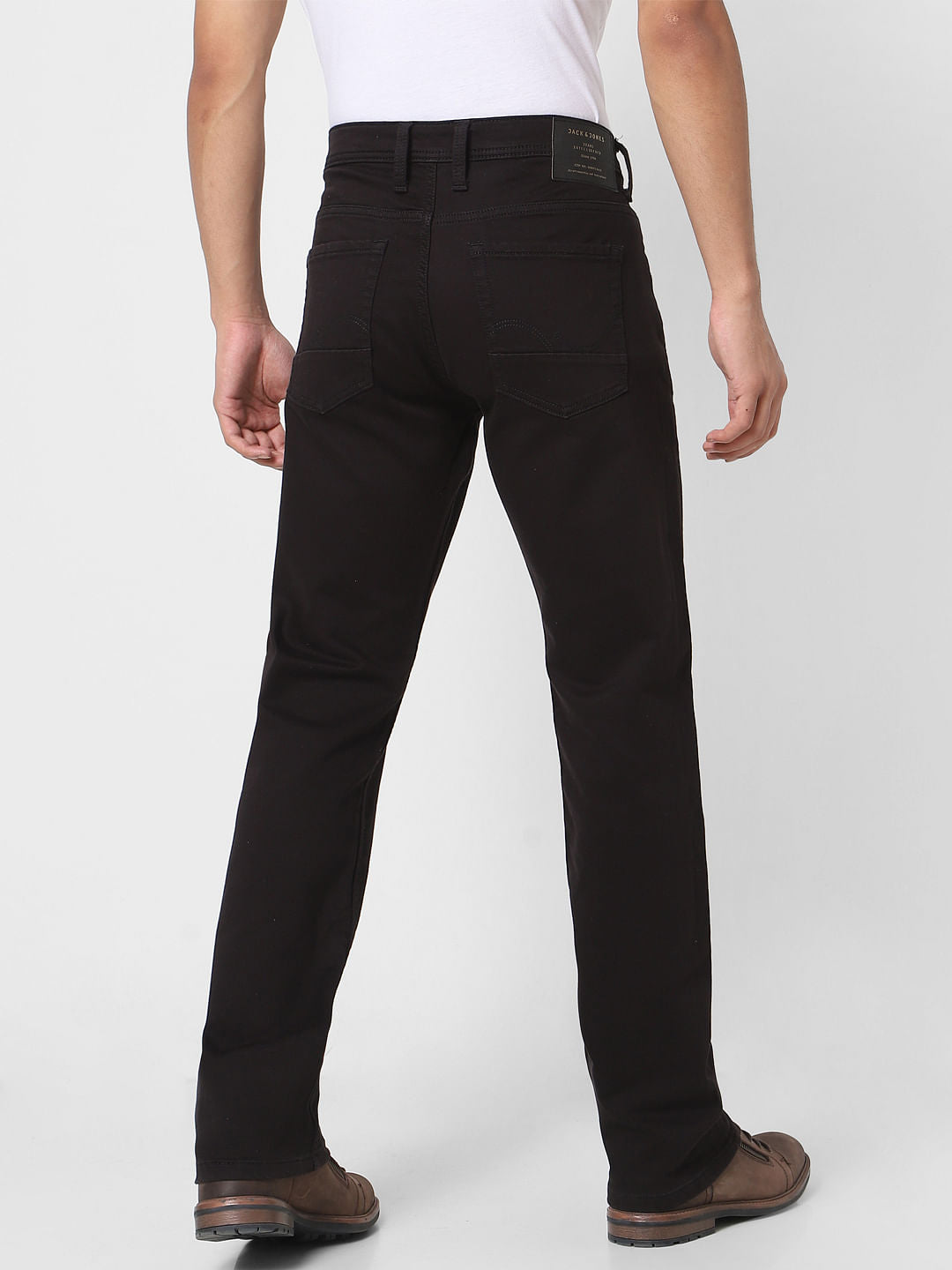 Black Mid Rise Clark Regular Fit Jeans