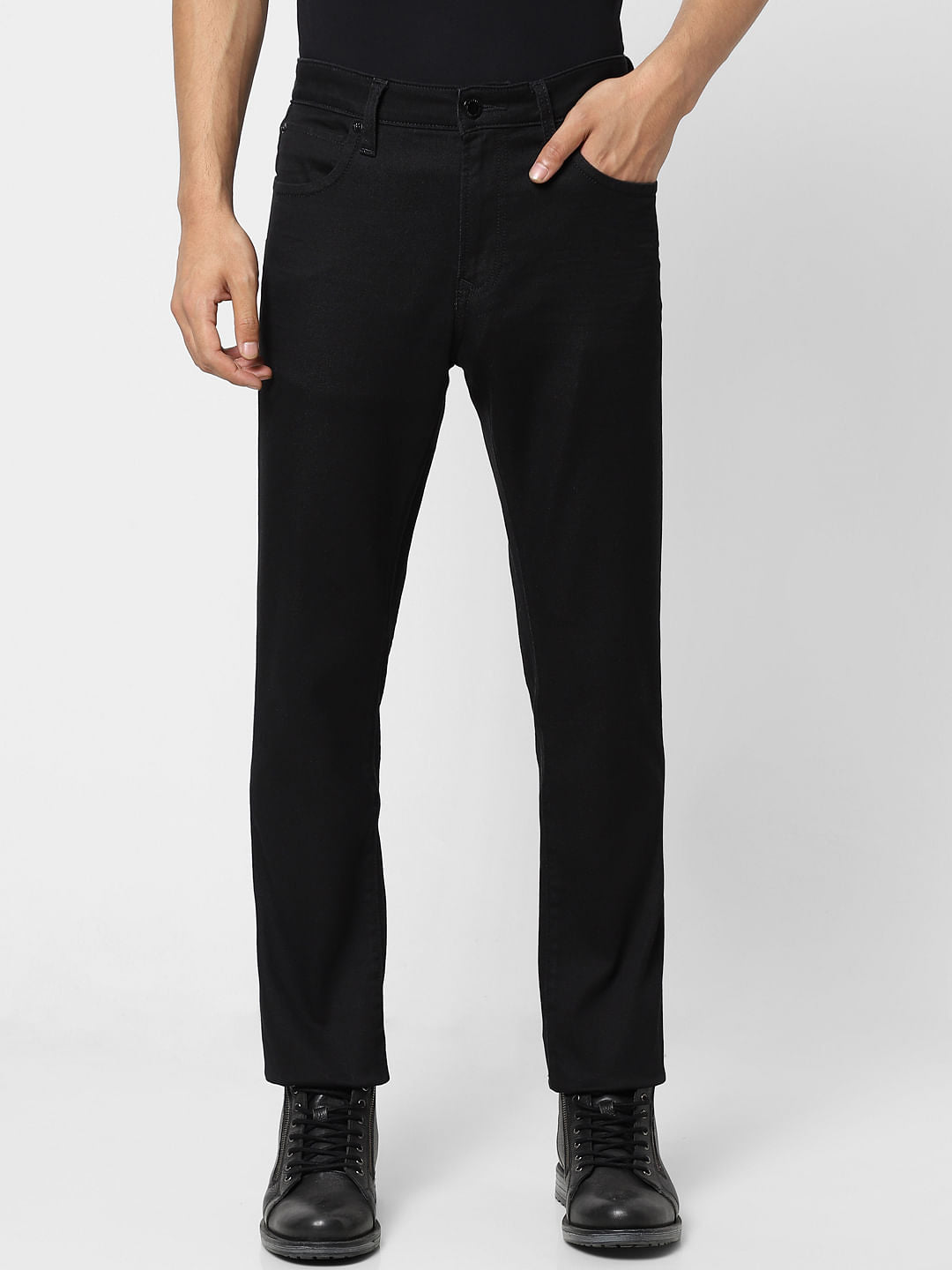 Black Low Rise Glenn Slim Jeans