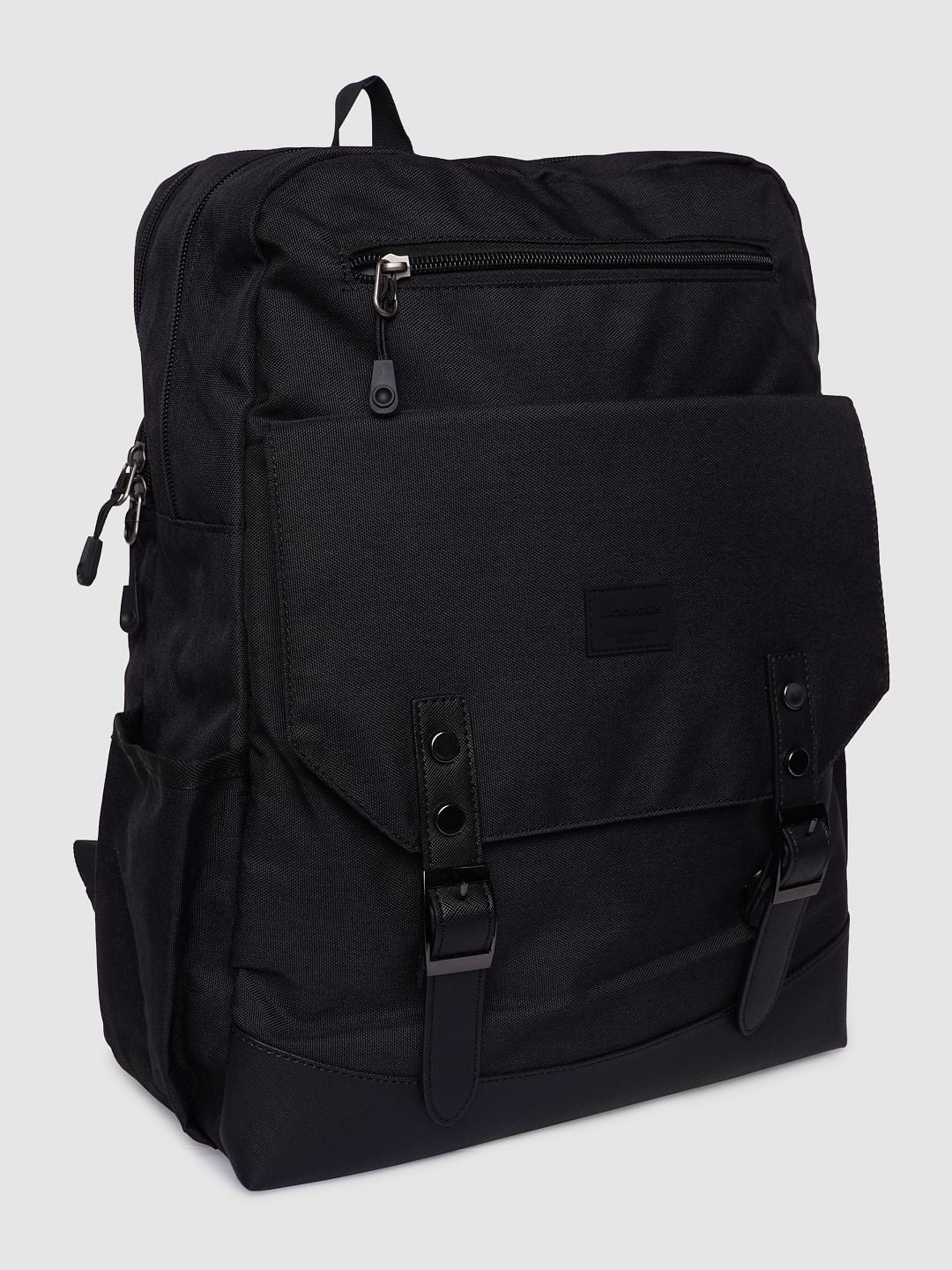 Black Solid Backpack