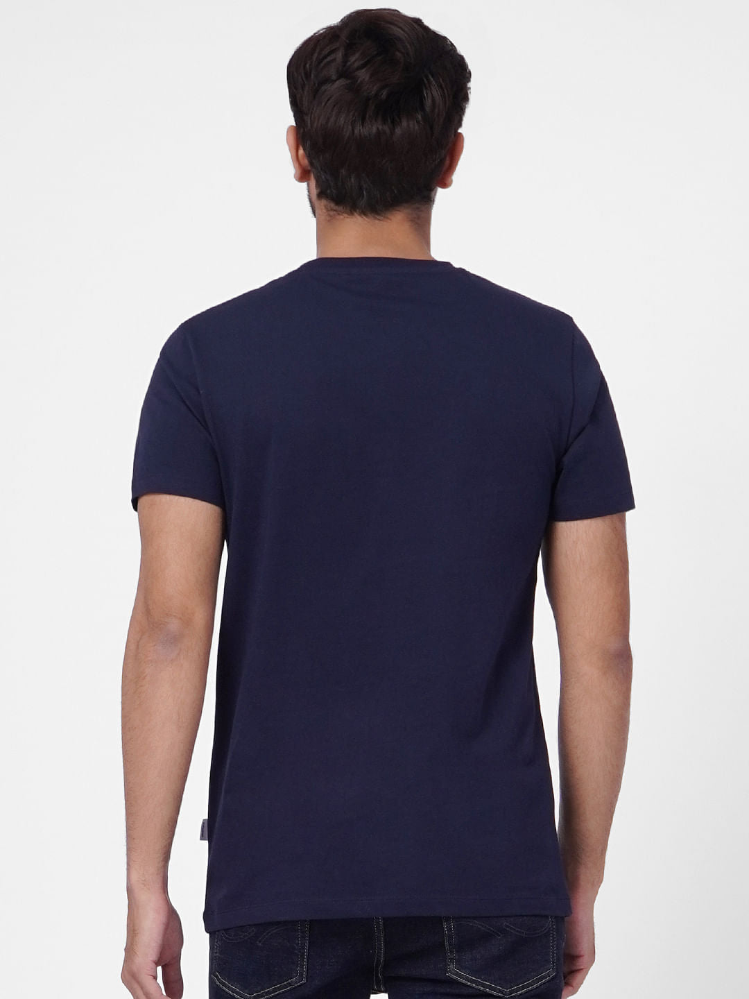 Blue Graphic Logo Print Crew Neck T-shirt