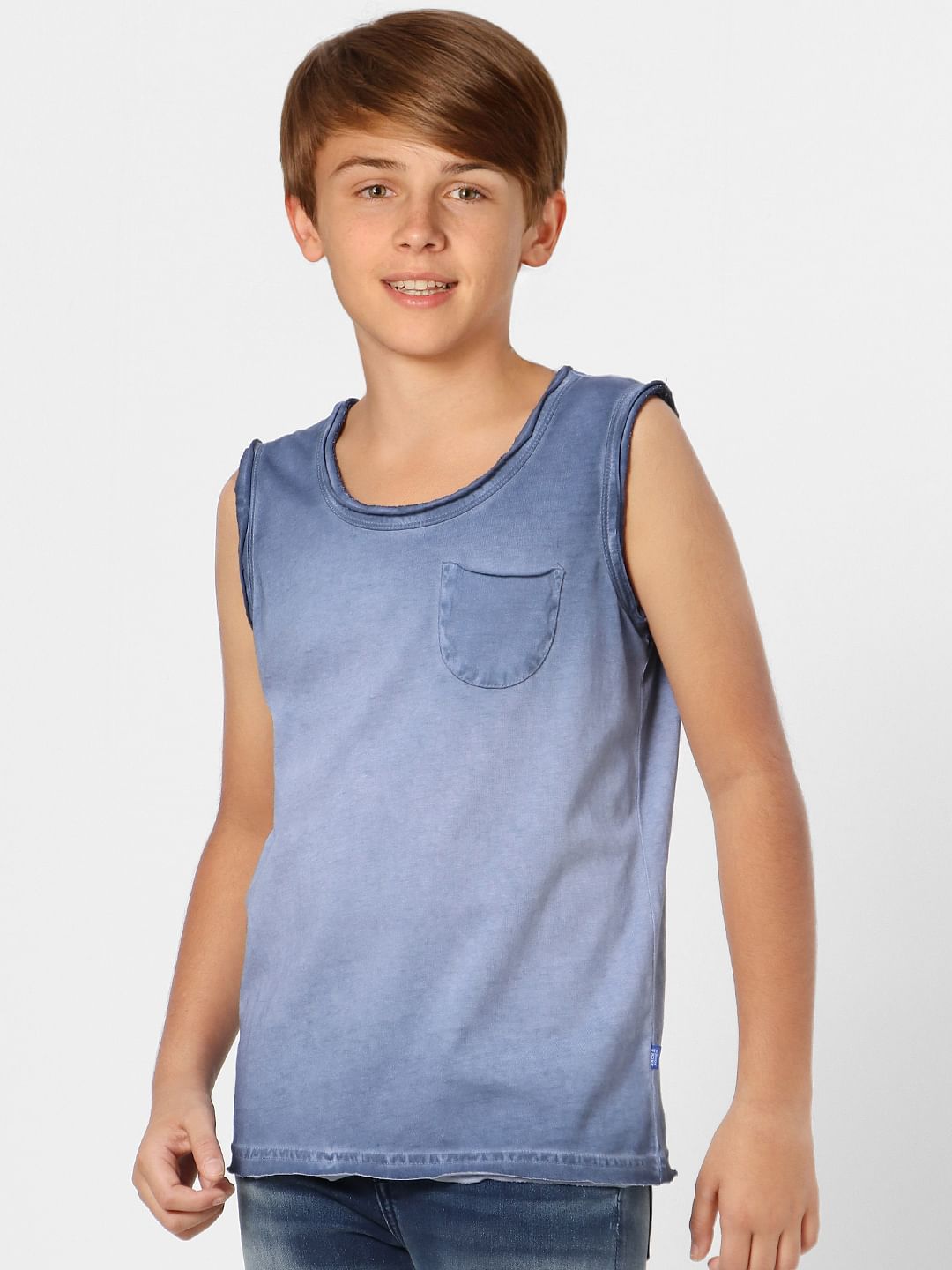 Boys Blue Sleeveless T-shirt