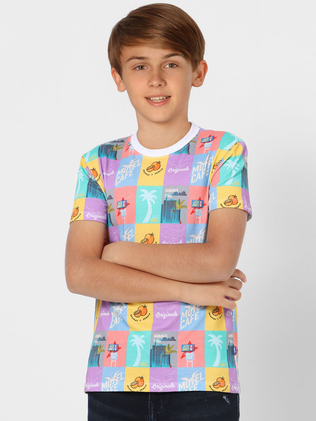Boys Multi-coloured Graphic Print T-shirt
