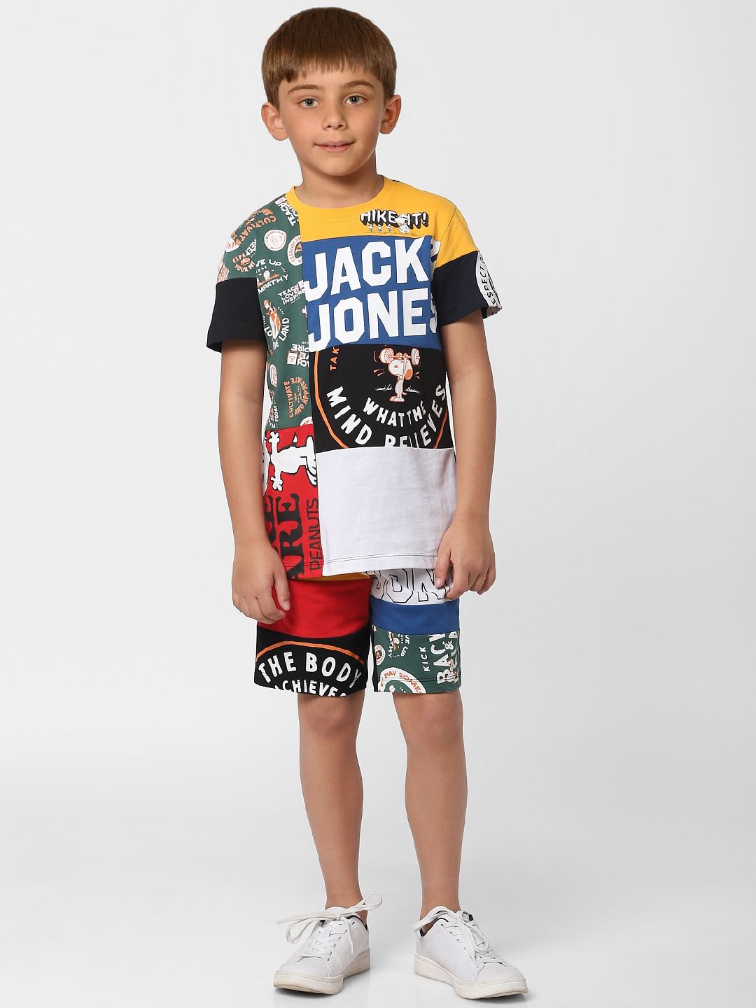 Boys X PEANUTS Multi-coloured Graphic Print Crew Neck T-shirt - 4/5Y
