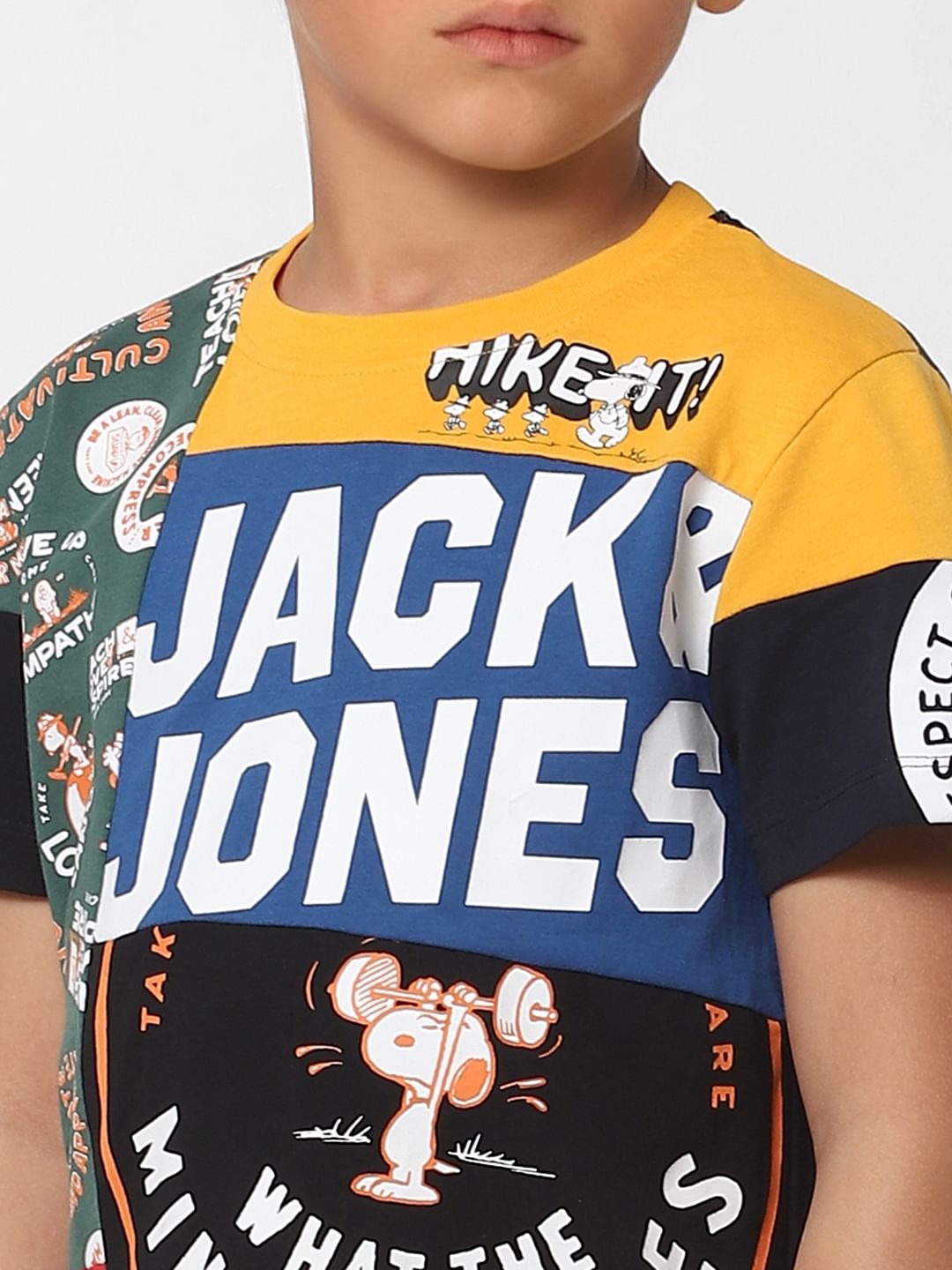 Boys X PEANUTS Multi-coloured Graphic Print Crew Neck T-shirt
