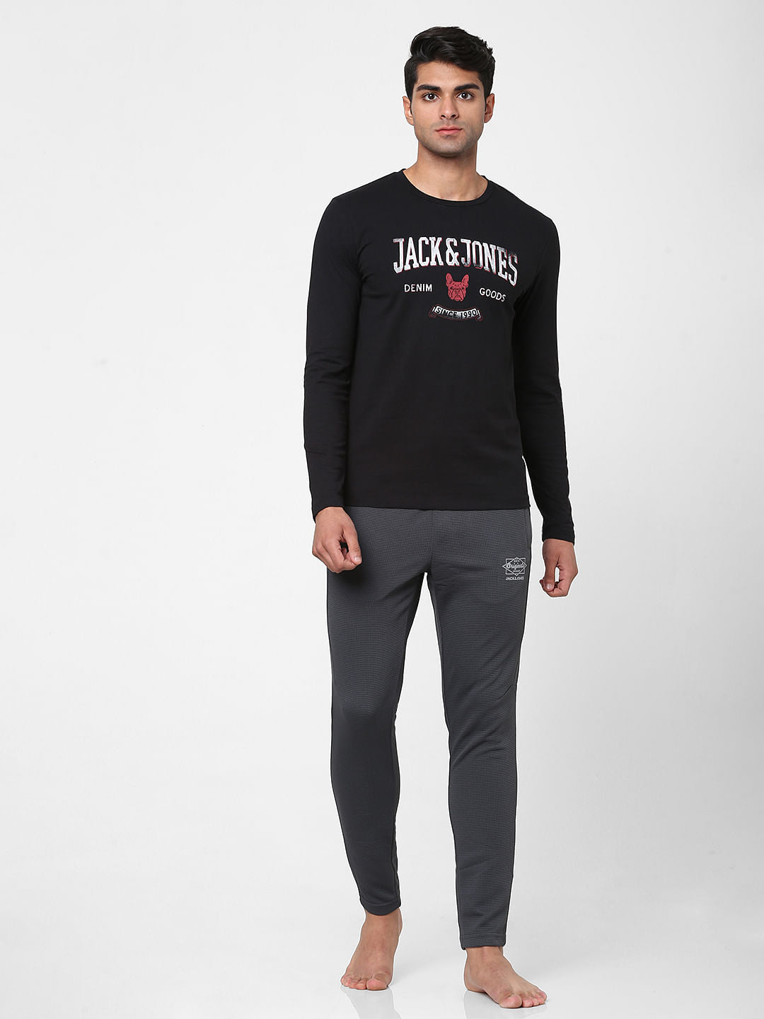 Black Graphic Print Full Sleeves Shirt