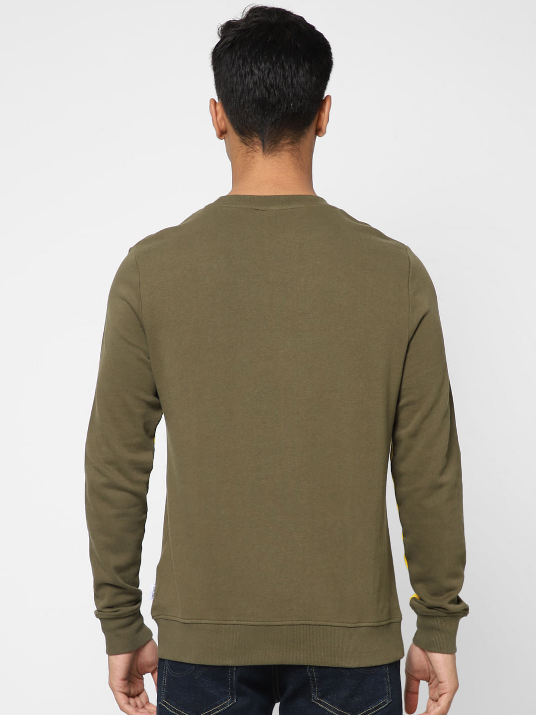 Green Colourblocked Sweatshirt
