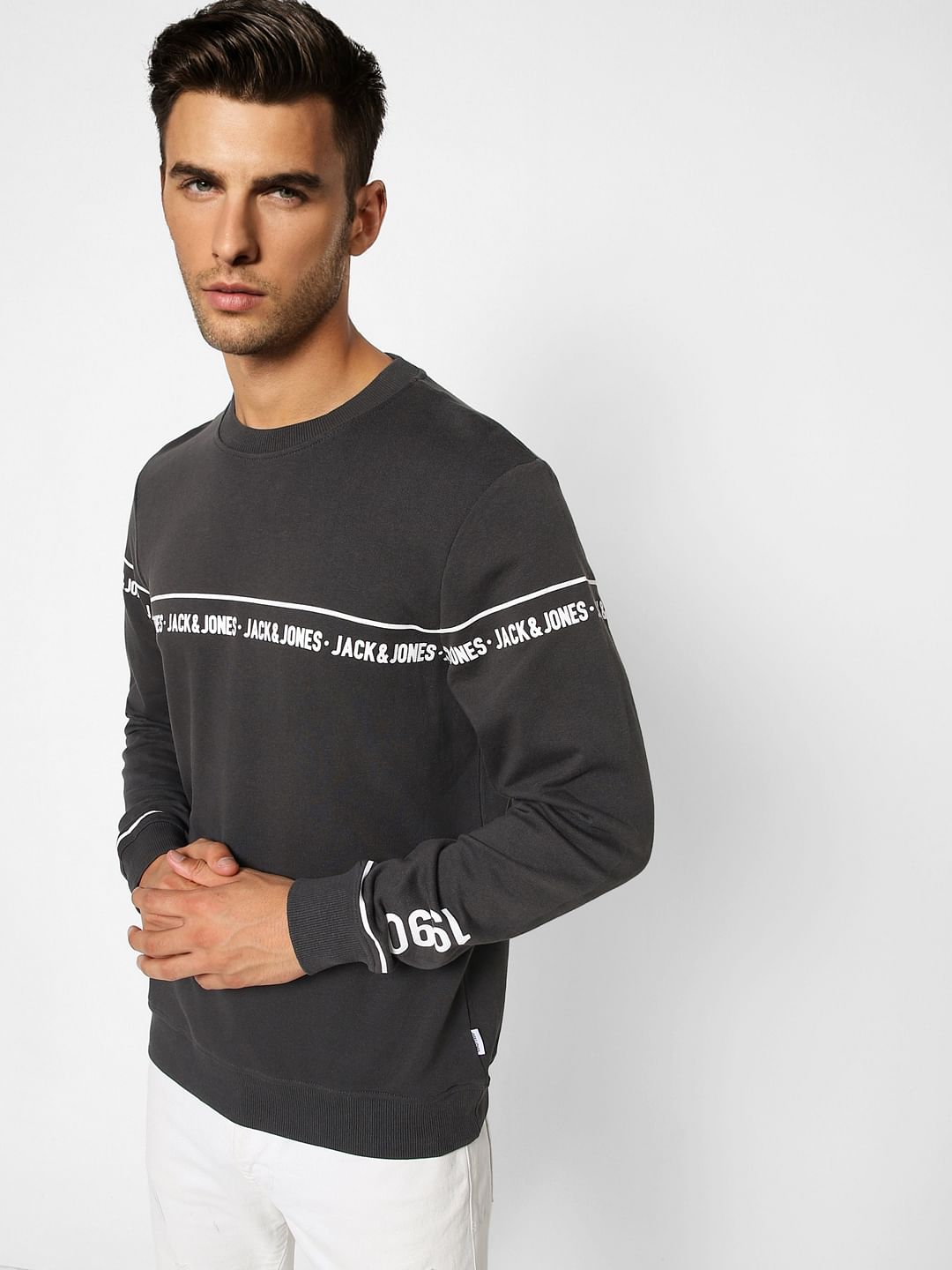 Black Logo Print Sweatshirt - S