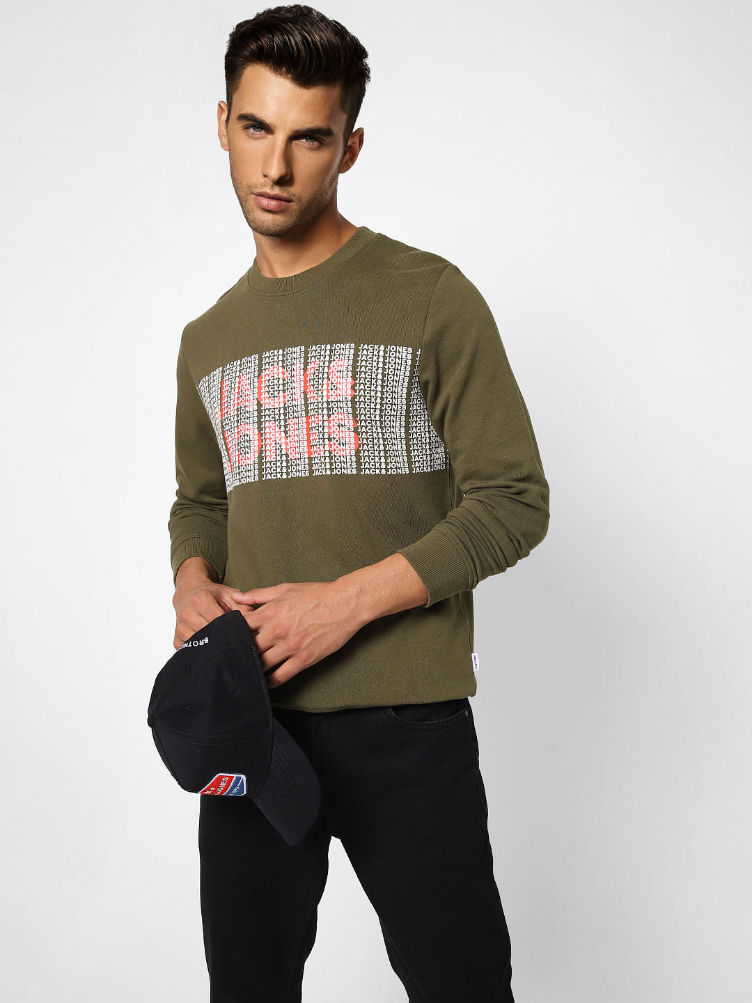 Green Logo Print Sweatshirt