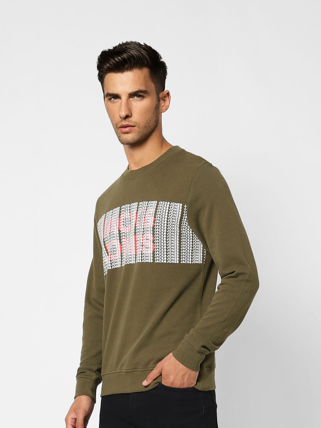Green Logo Print Sweatshirt