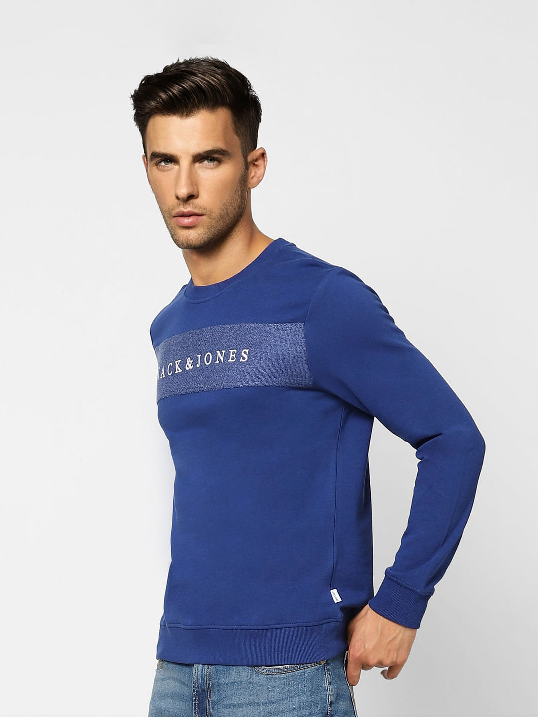Blue Logo Print Sweatshirt