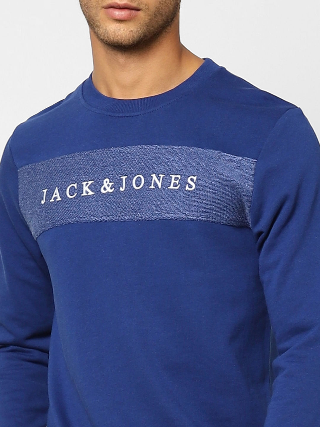 Blue Logo Print Sweatshirt