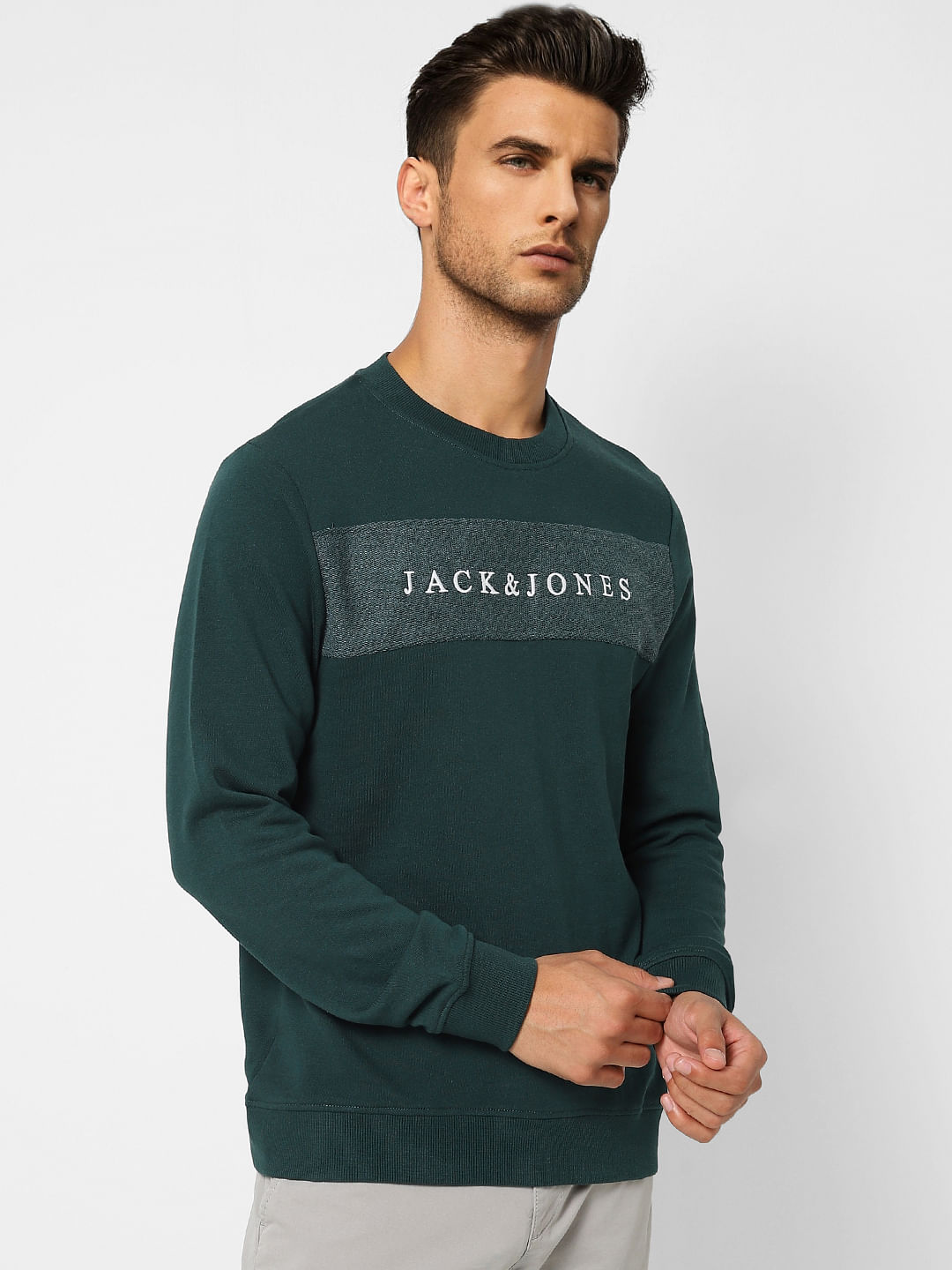 Green Logo Print Sweatshirt