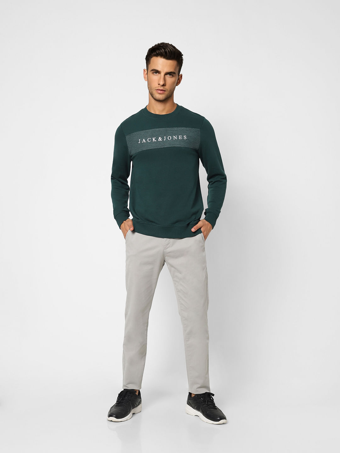 Green Logo Print Sweatshirt