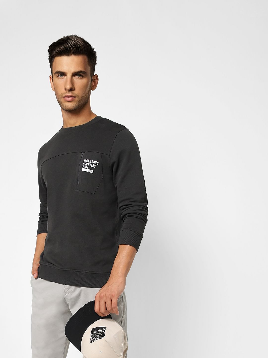 Black Logo Print Sweatshirt