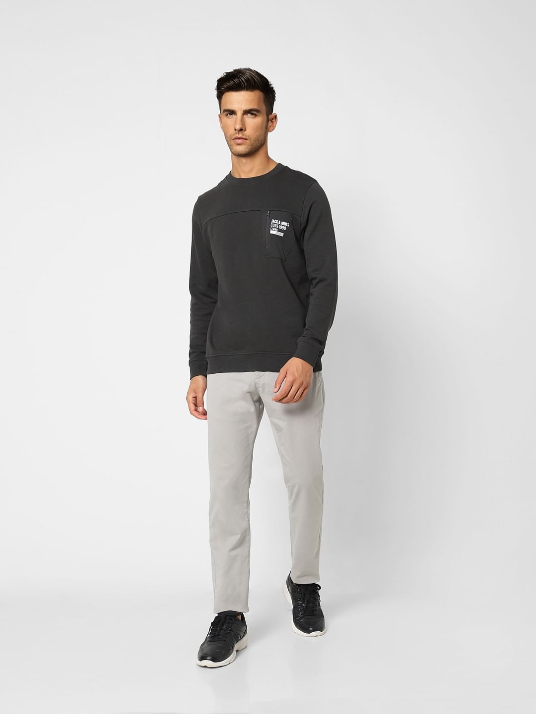 Black Logo Print Sweatshirt