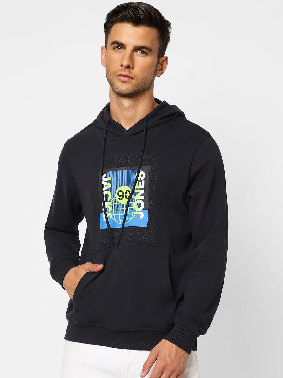 Black Graphic Logo Print Sweatshirt