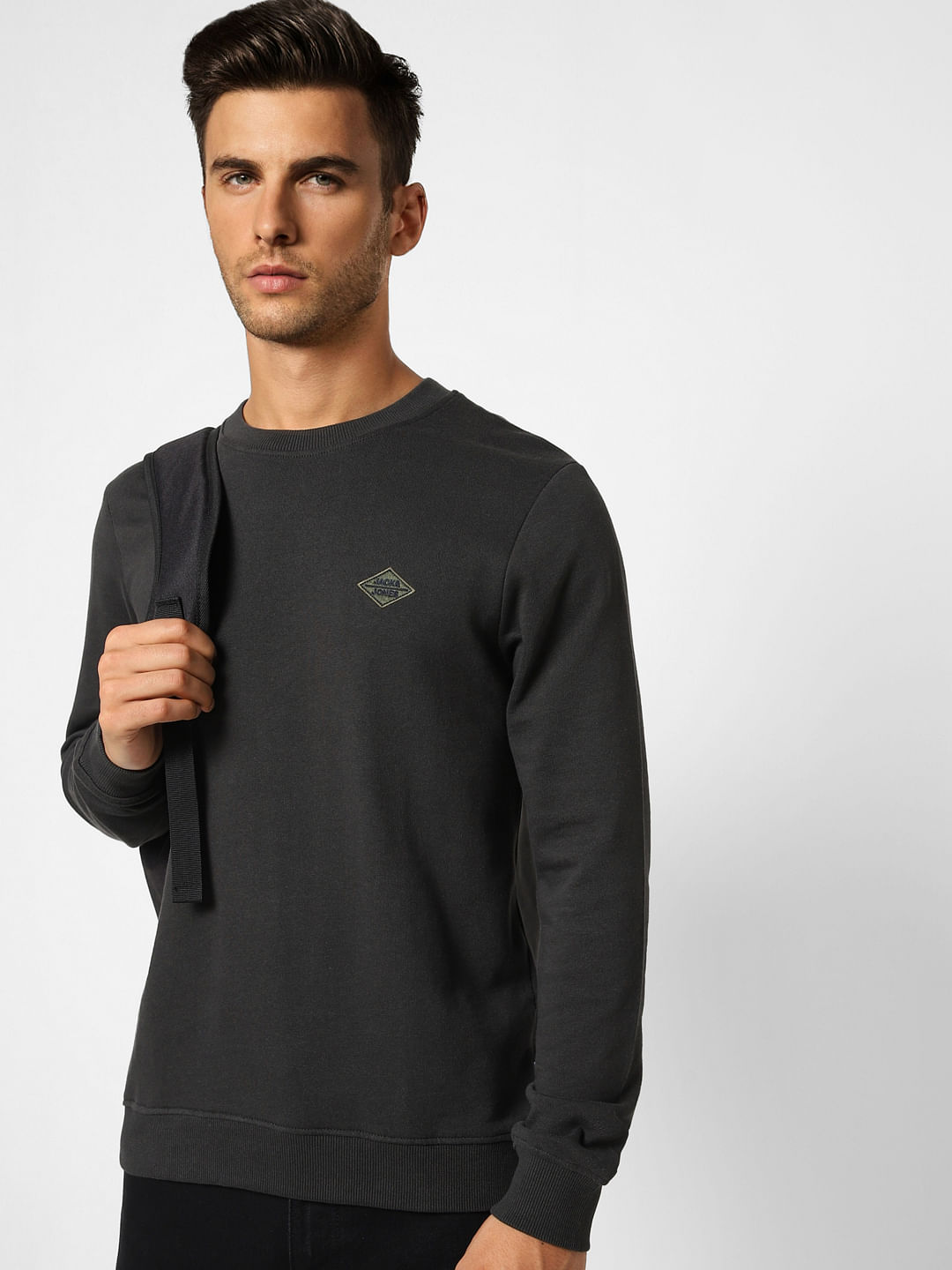 Black Logo Print Sweatshirt - S