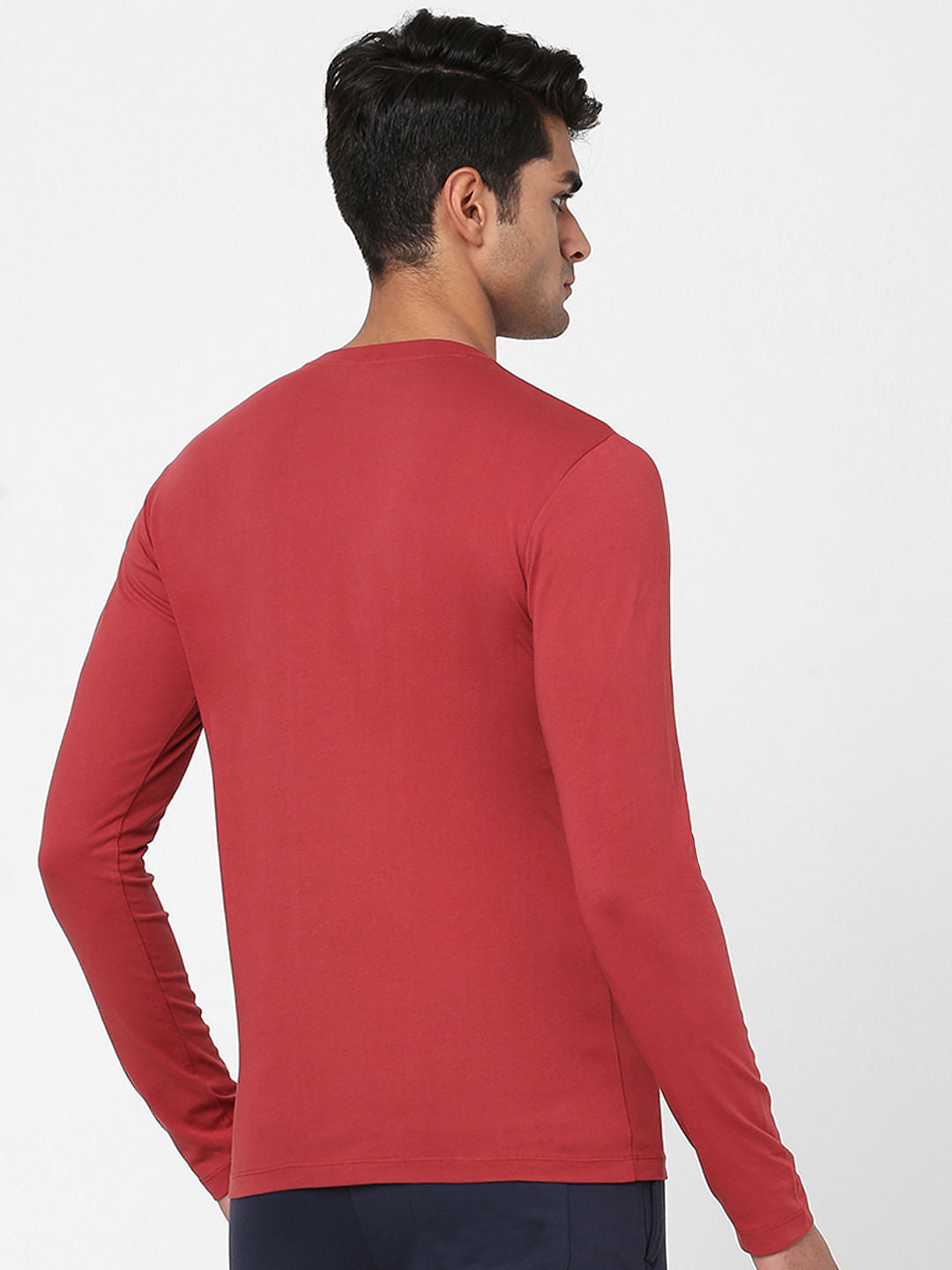 Red Logo Print Full Sleeves T-shirt