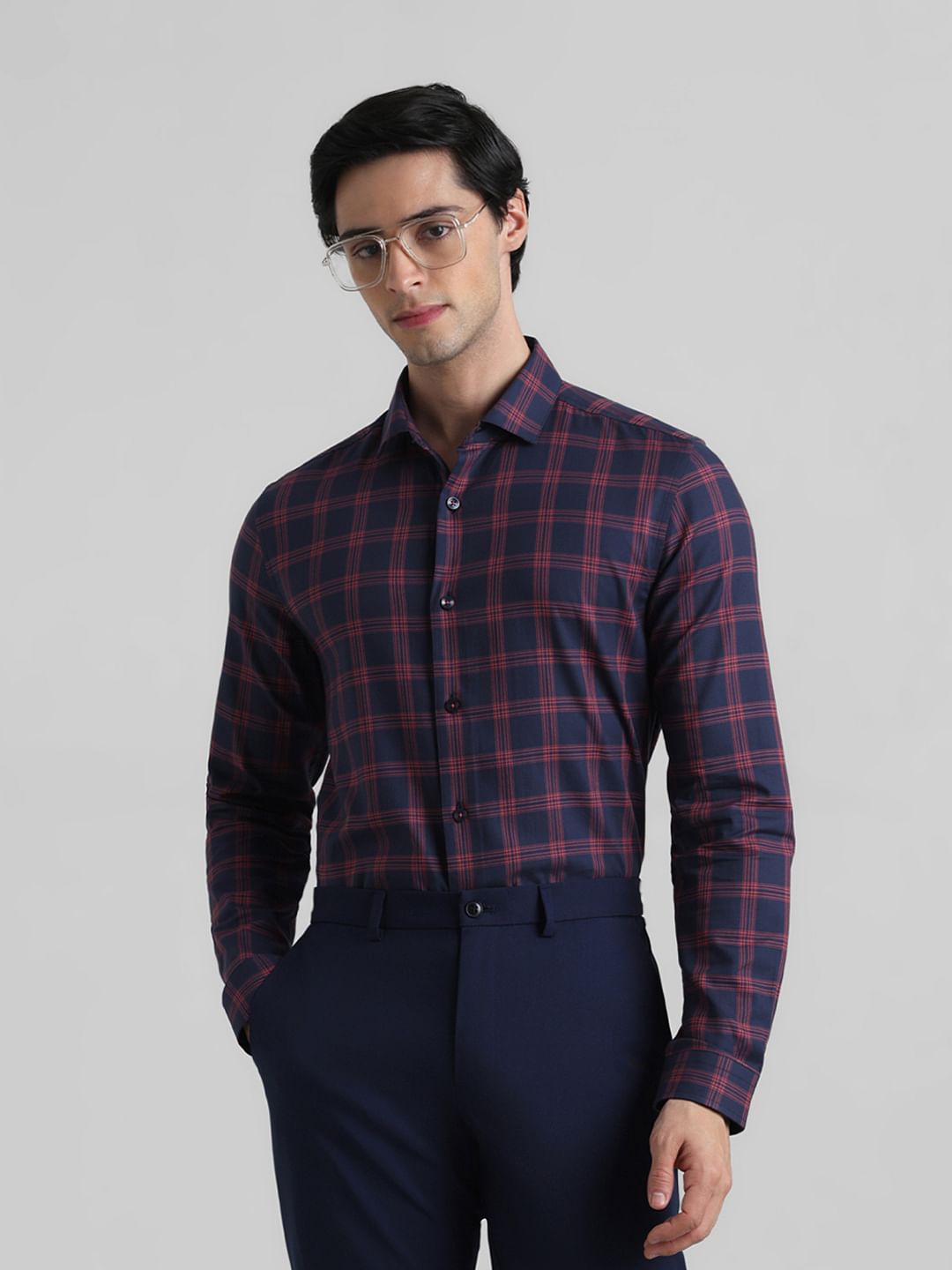 Blue Check Formal Shirt - S