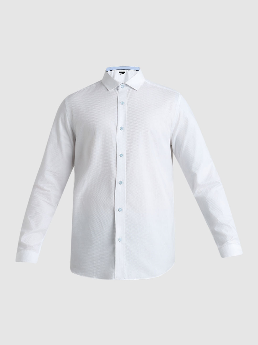 White Dobby Full Sleeves Formal Shirt