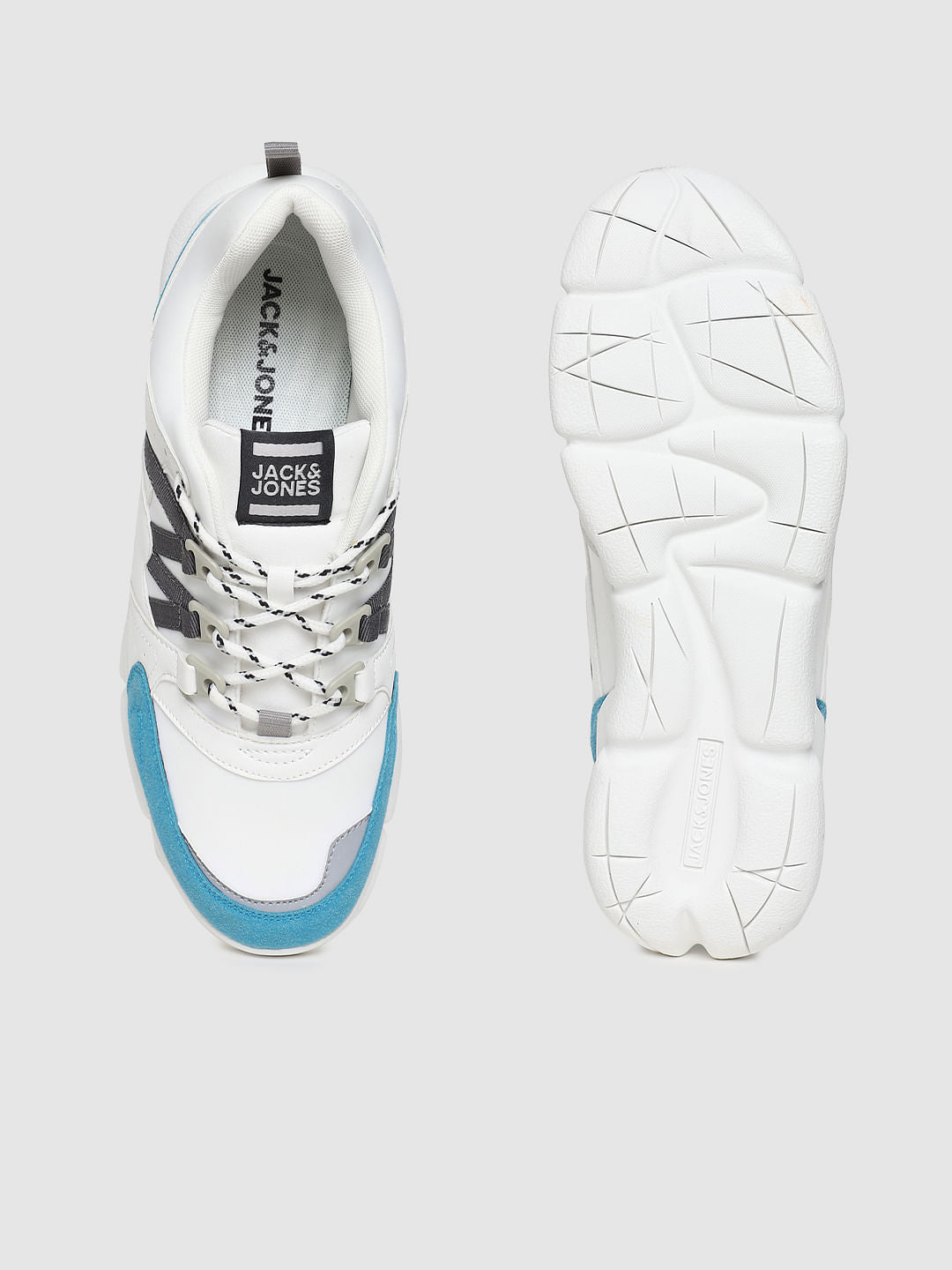 White Colourblocked Sneakers