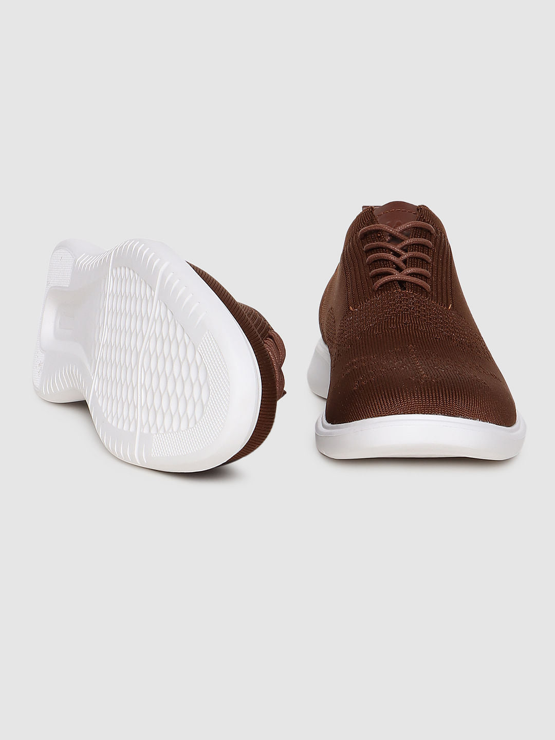 Brown Knit Brogues - 6