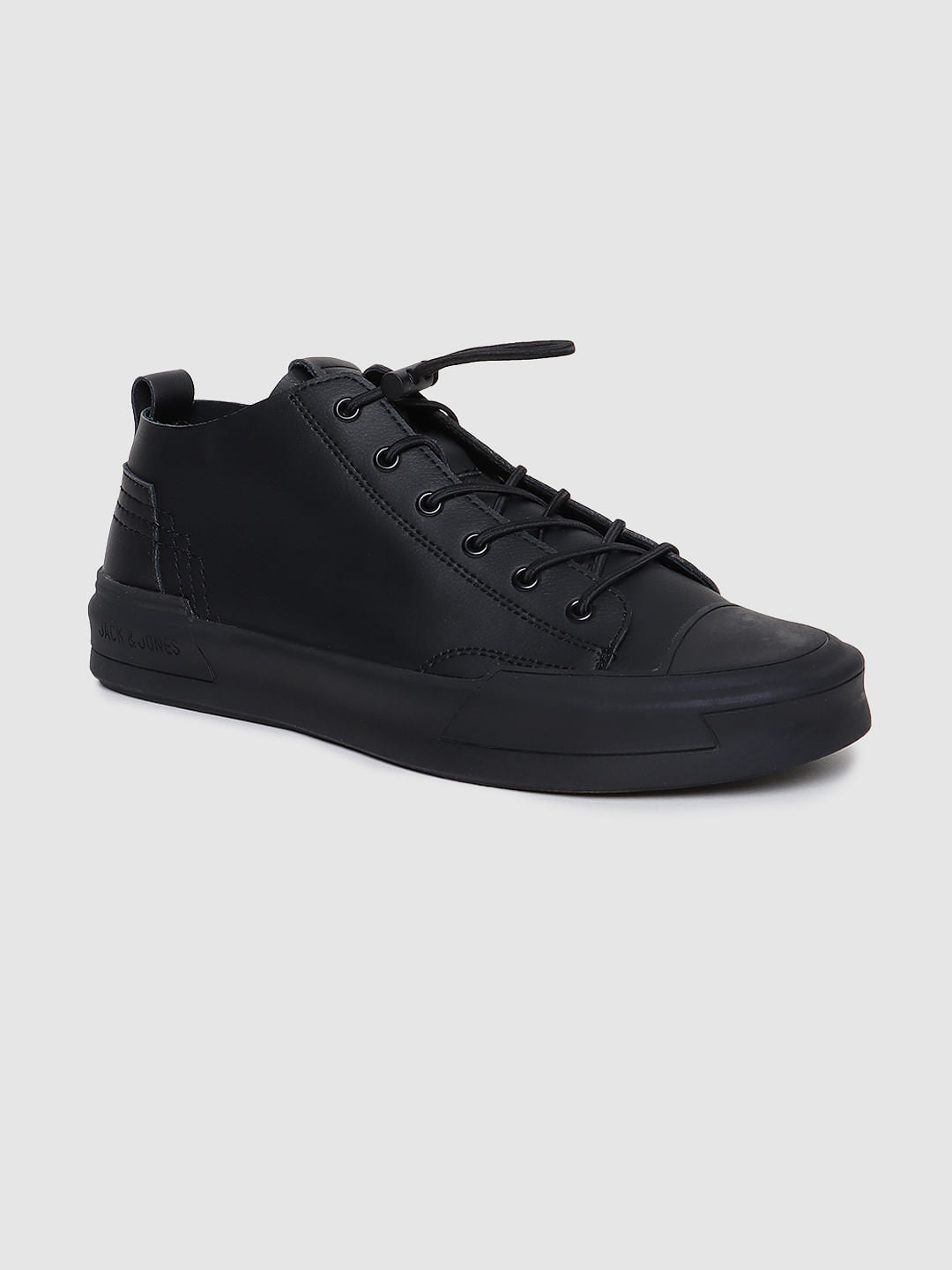 Black Leather Sneakers - 6