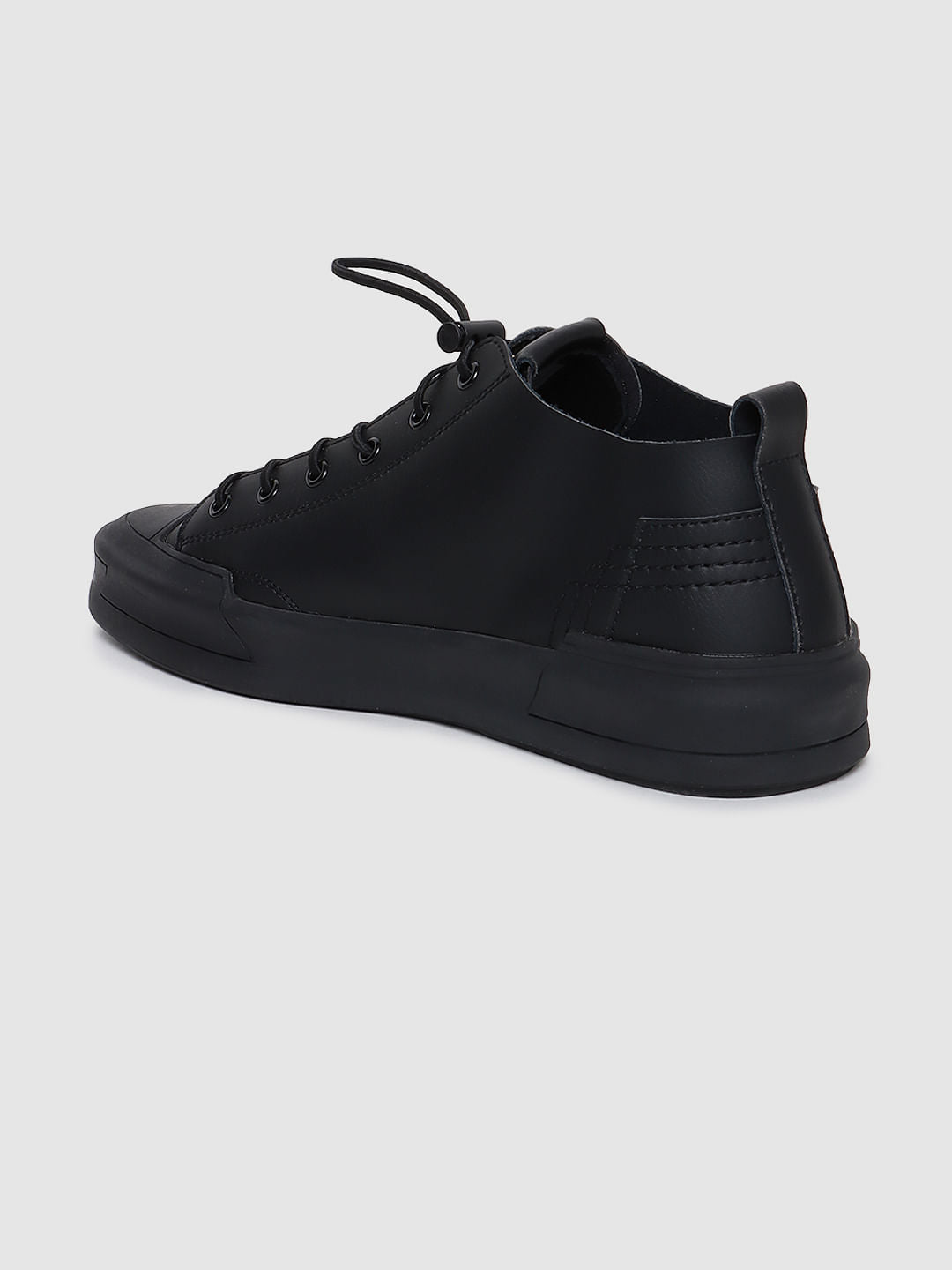 Black Leather Sneakers