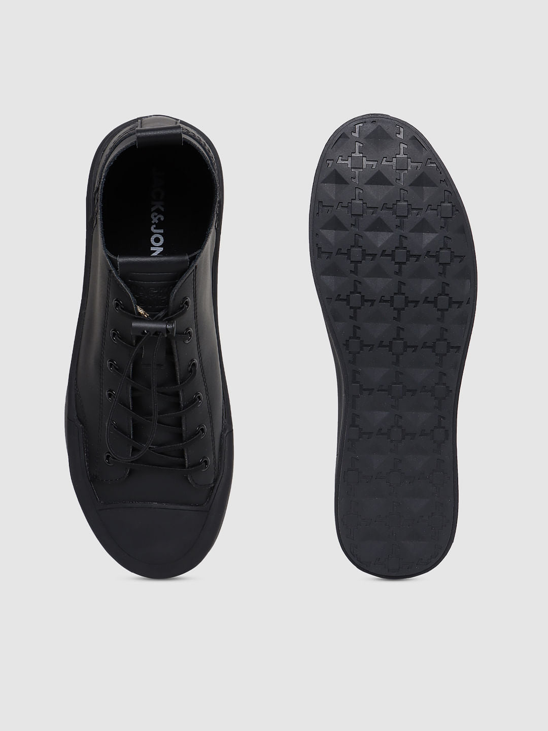 Black Leather Sneakers