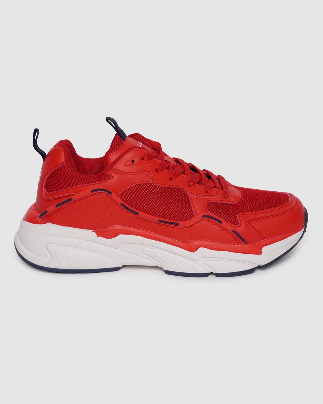 Red Lace Up Sneakers - 6