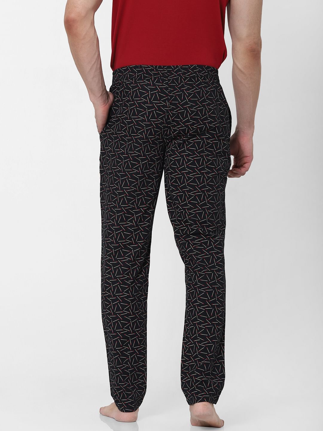 Black Matchstick Print Pyjamas