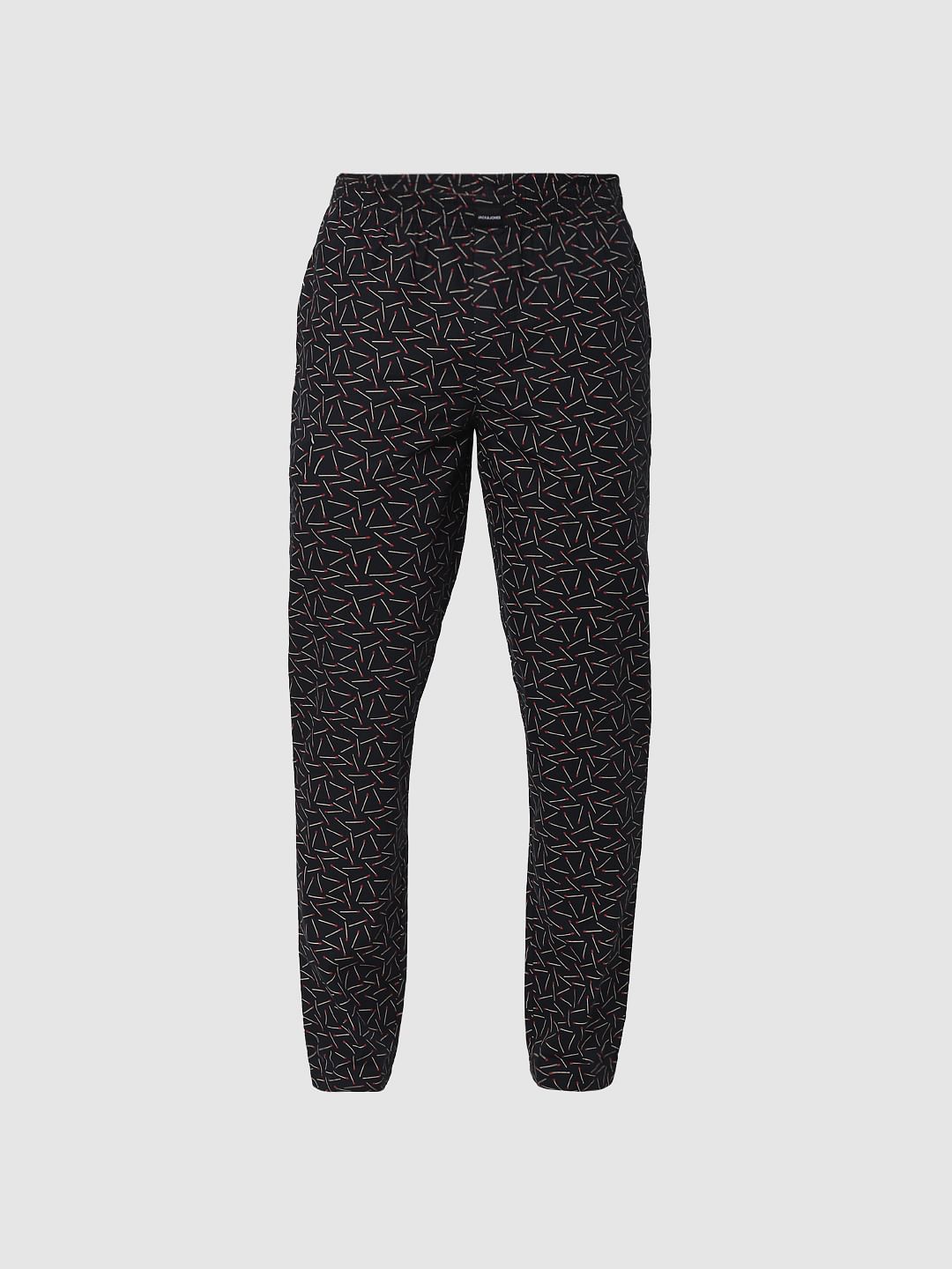 Black Matchstick Print Pyjamas