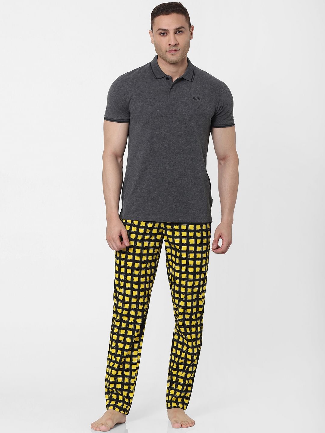 Black All Over Print Pyjamas - S
