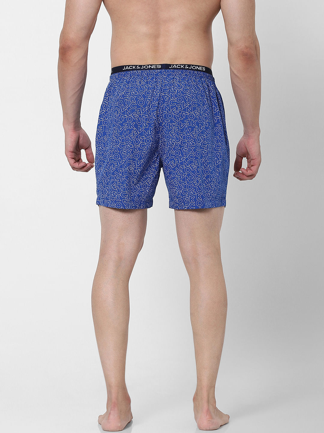 Blue All Over Logo Print Boxers