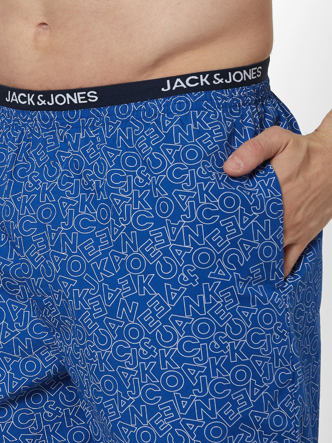 Blue All Over Logo Print Boxers