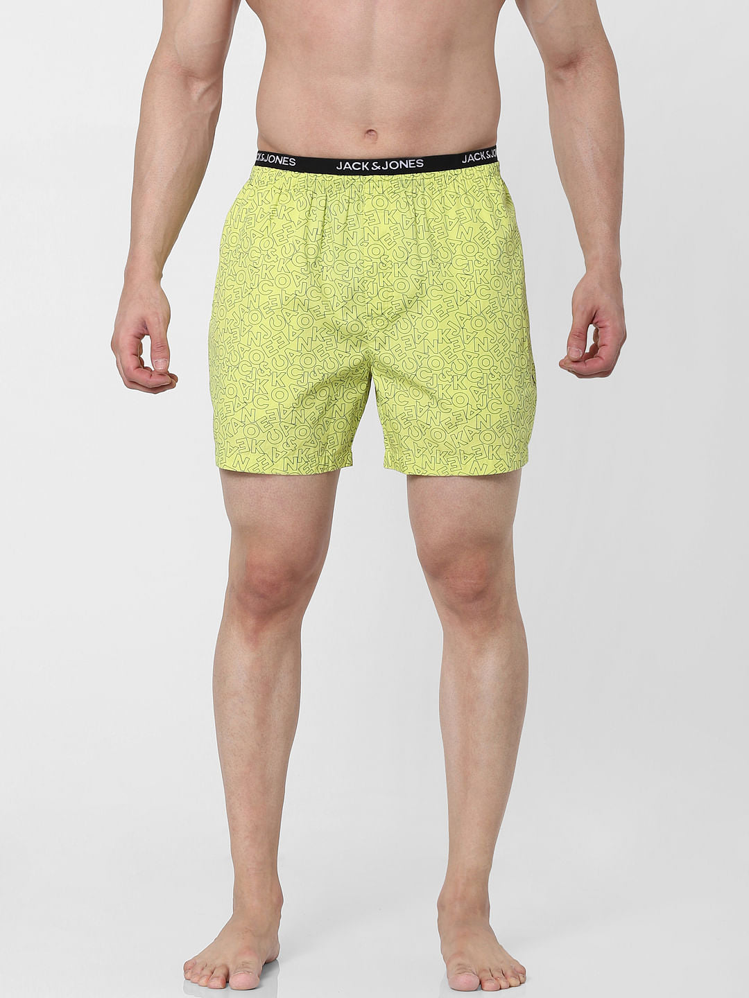 Green All Over Logo Print Boxers