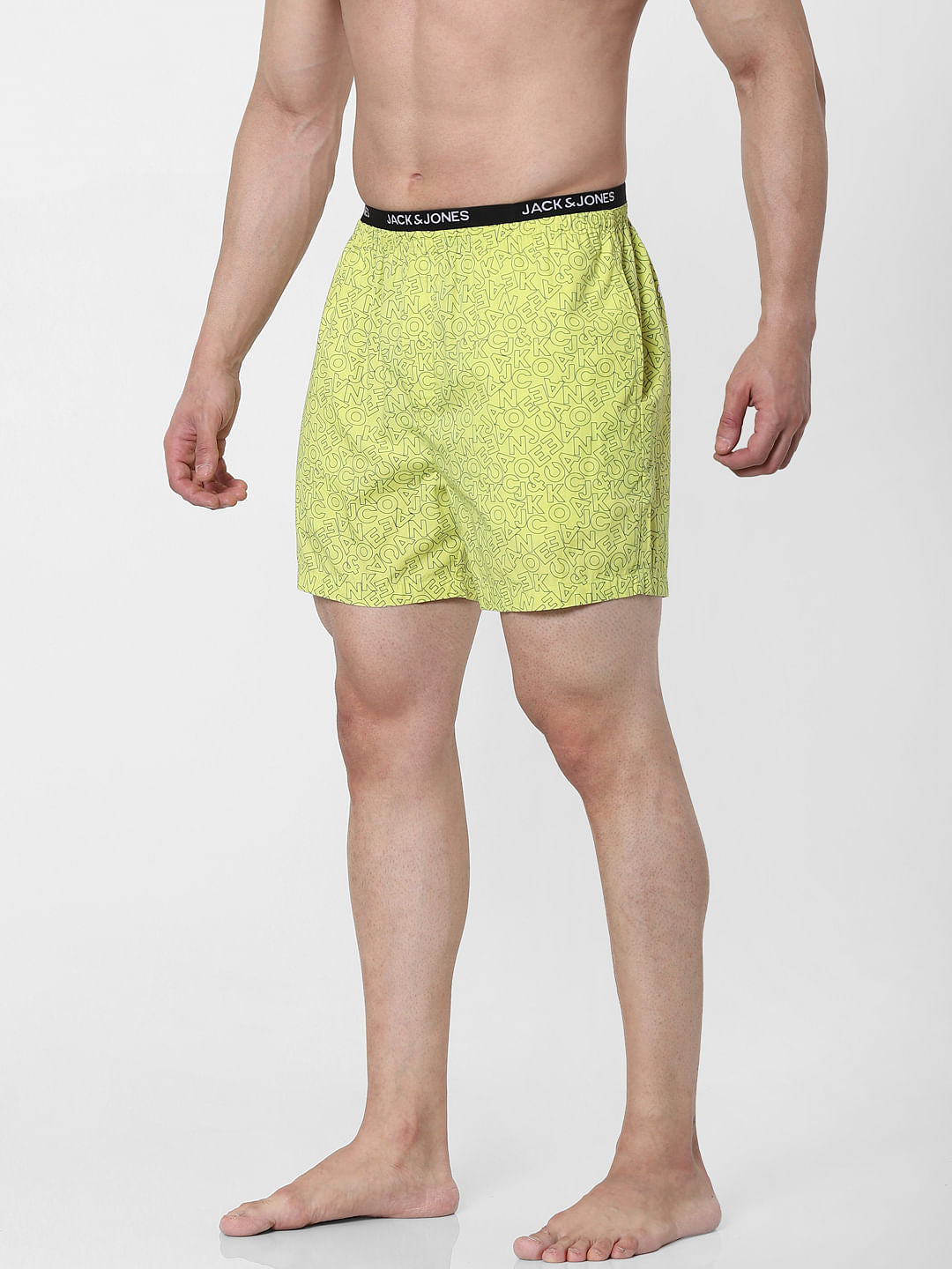Green All Over Logo Print Boxers