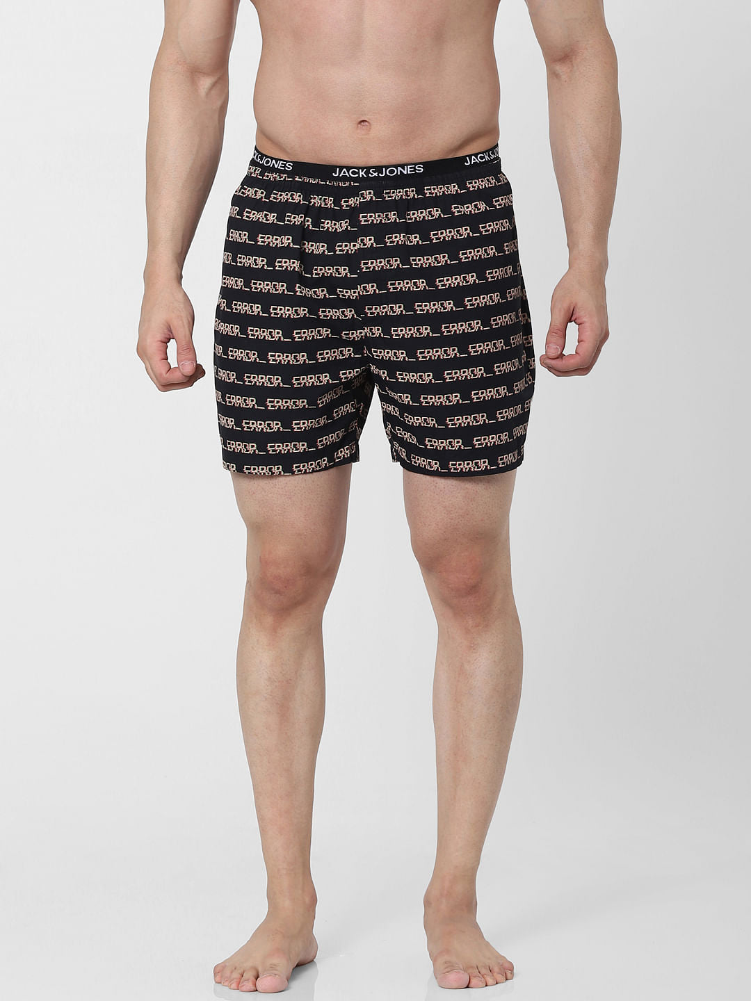 Black Error Print Boxers - S