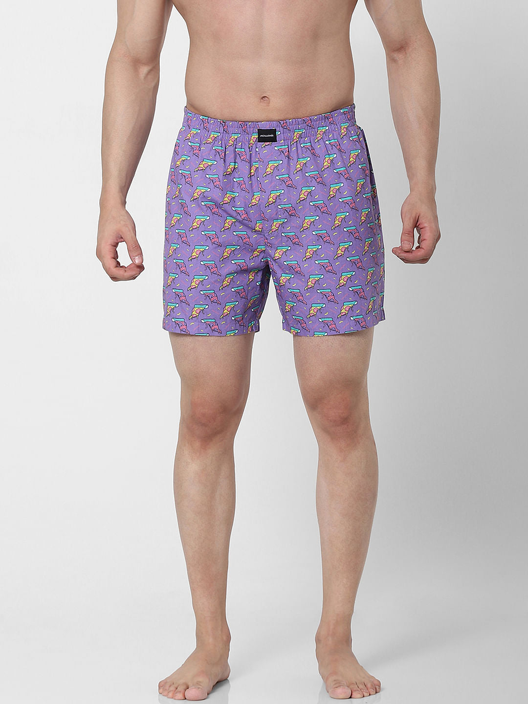 Purple Pizza Print Boxers - S