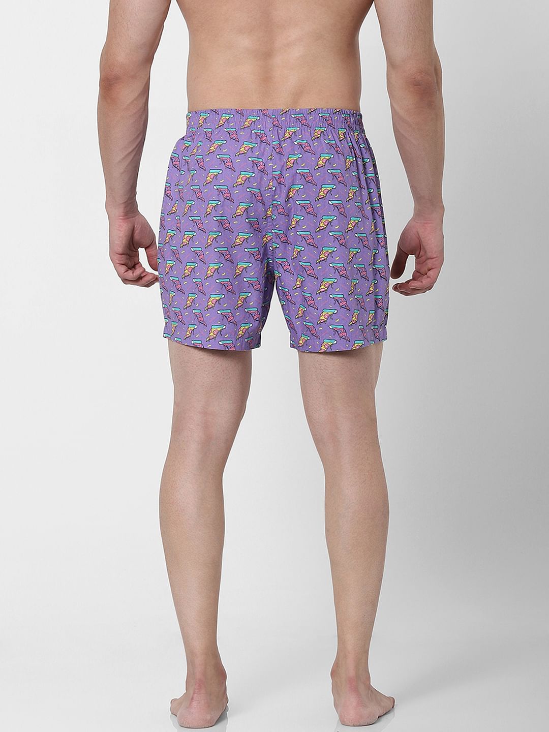 Purple Pizza Print Boxers