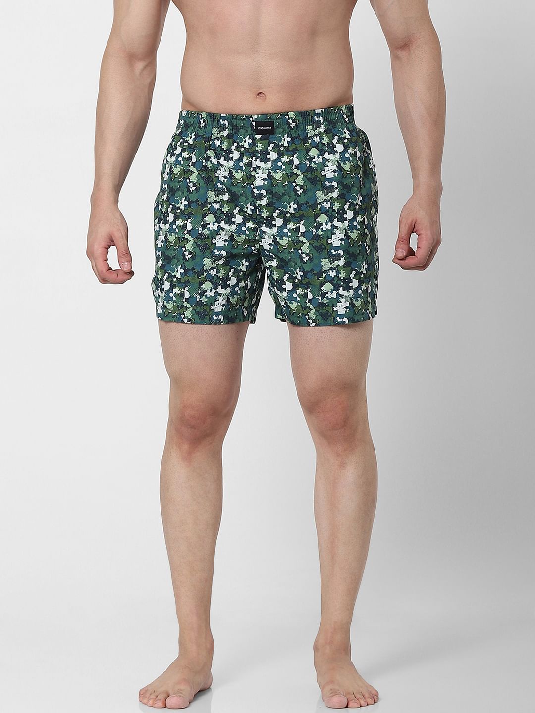 Green Puzzle Camo Boxers - S