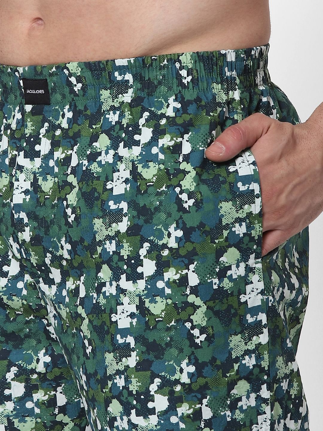 Green Puzzle Camo Boxers