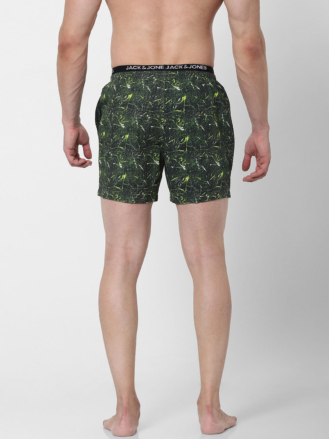 Green Abstract Print Boxers