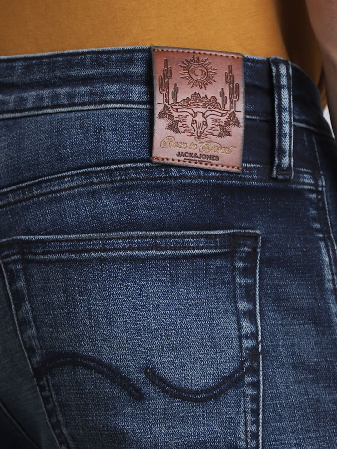 Dark Blue Mid Rise Clark Regular Fit Jeans