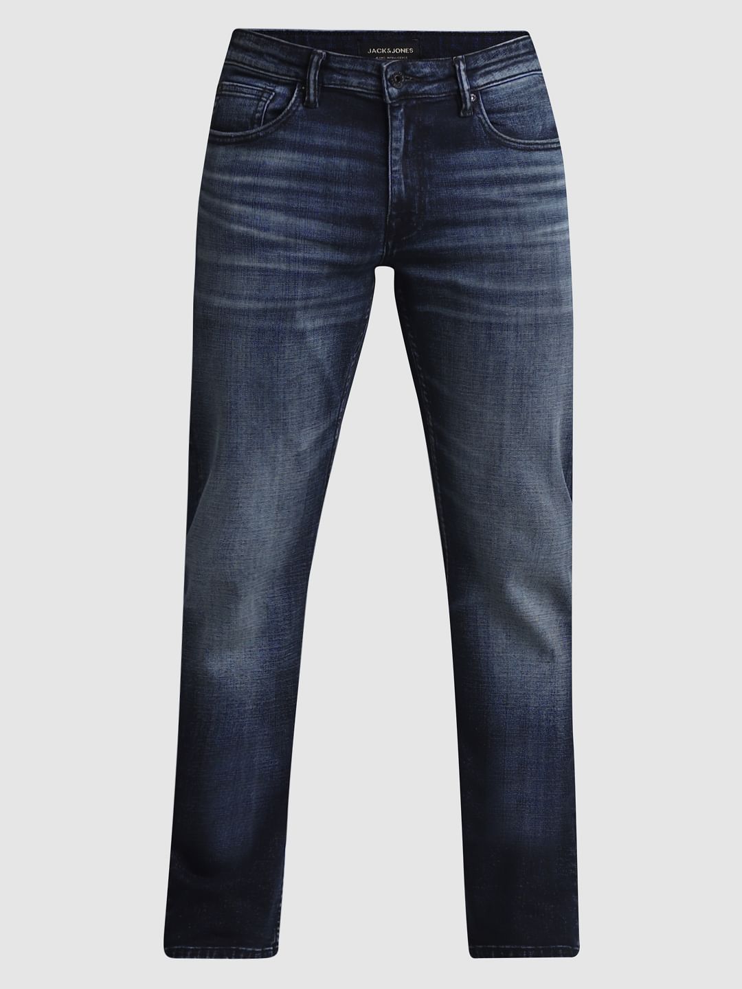 Dark Blue Mid Rise Clark Regular Fit Jeans