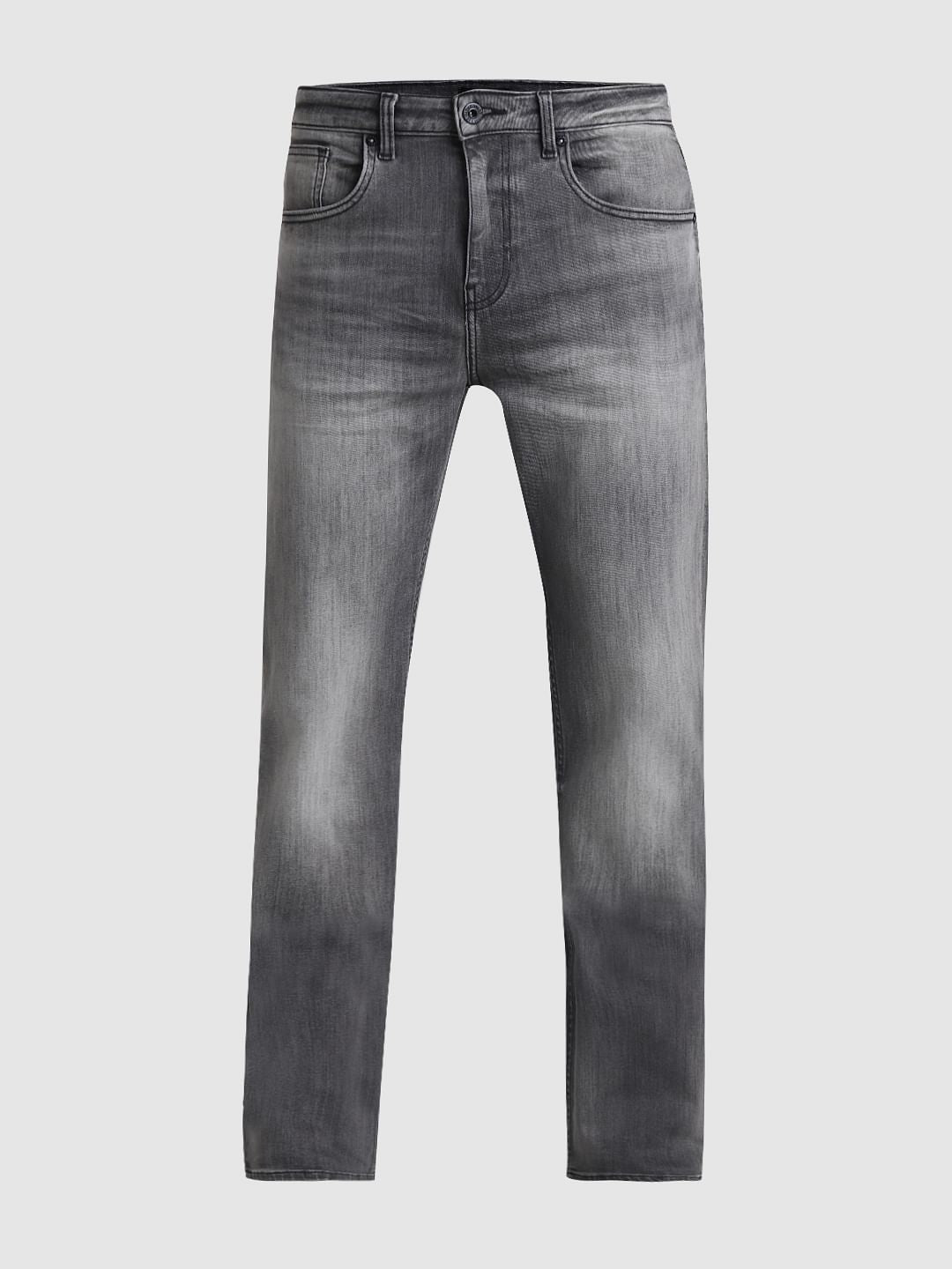 Black High Rise Washed Bootcut Jeans